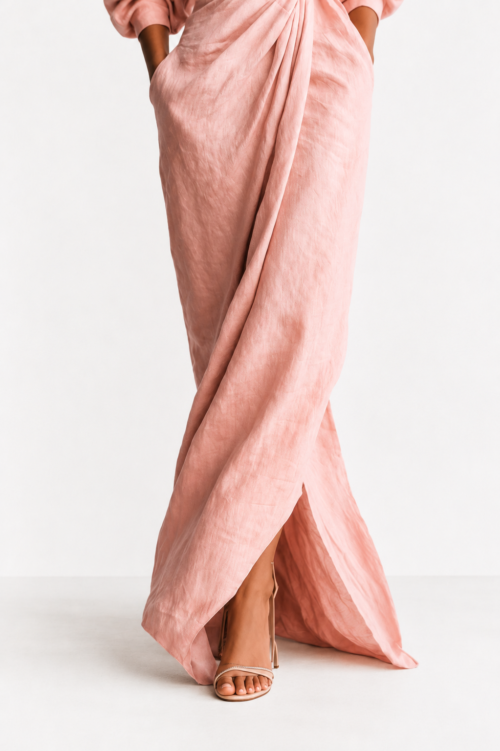 Rosa | Vestido Maxi de Lino con Escote en V