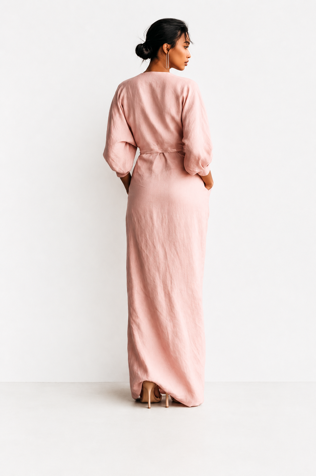 Rosa | Vestido Maxi de Lino con Escote en V
